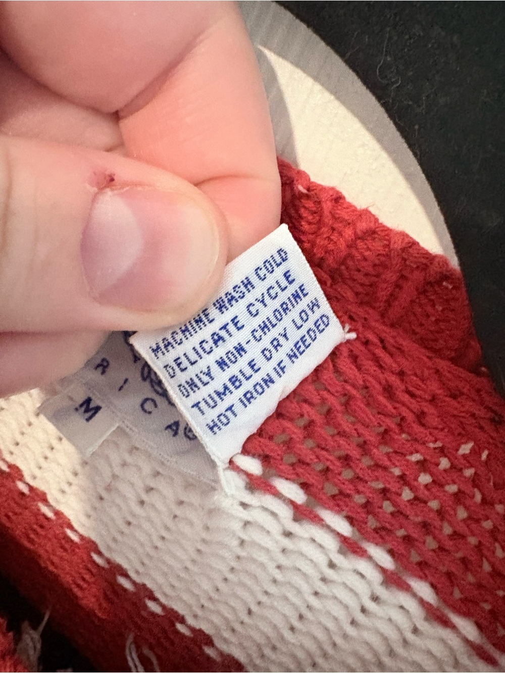 Vintage Perry Ellis America USA Flag Sweater Red White Blue Cotton Knit Unisex - Picture 6 of 9